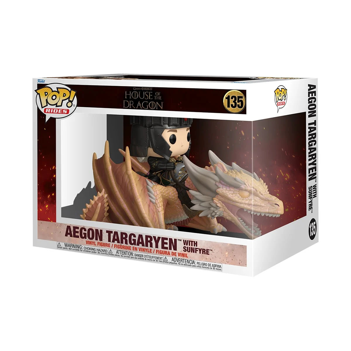 Funko Pop Rides House of the Dragon: Aegon Targaryen with Sunfyre (135)