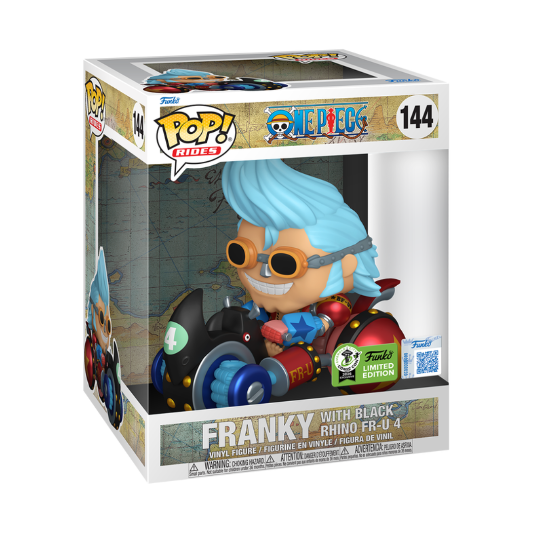 Funko Pop Rides Deluxe One Piece: Franky with Black Rhino FR-U 4 - ECCC 2026 Exclusive (144)