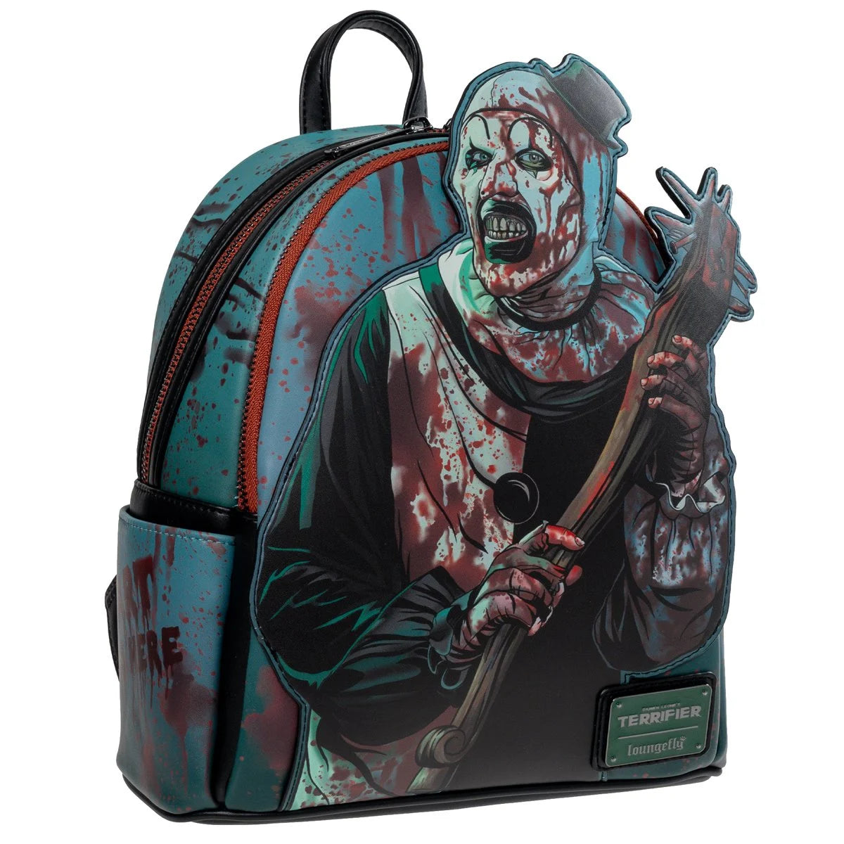 Loungefly Terrifier Art the Clown Blood Splatter Glow-in-the-Dark Mini-Backpack - Entertainment Earth Exclusive