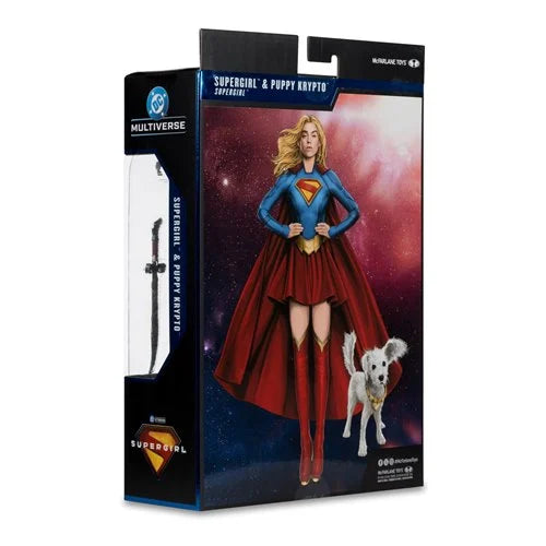 PREVENTA McFarlane DC Multiverse Deluxe Theatrical Edition Wave 4 Supergirl Movie Supergirl and Baby Krypto 7-Inch Scale Action Figure