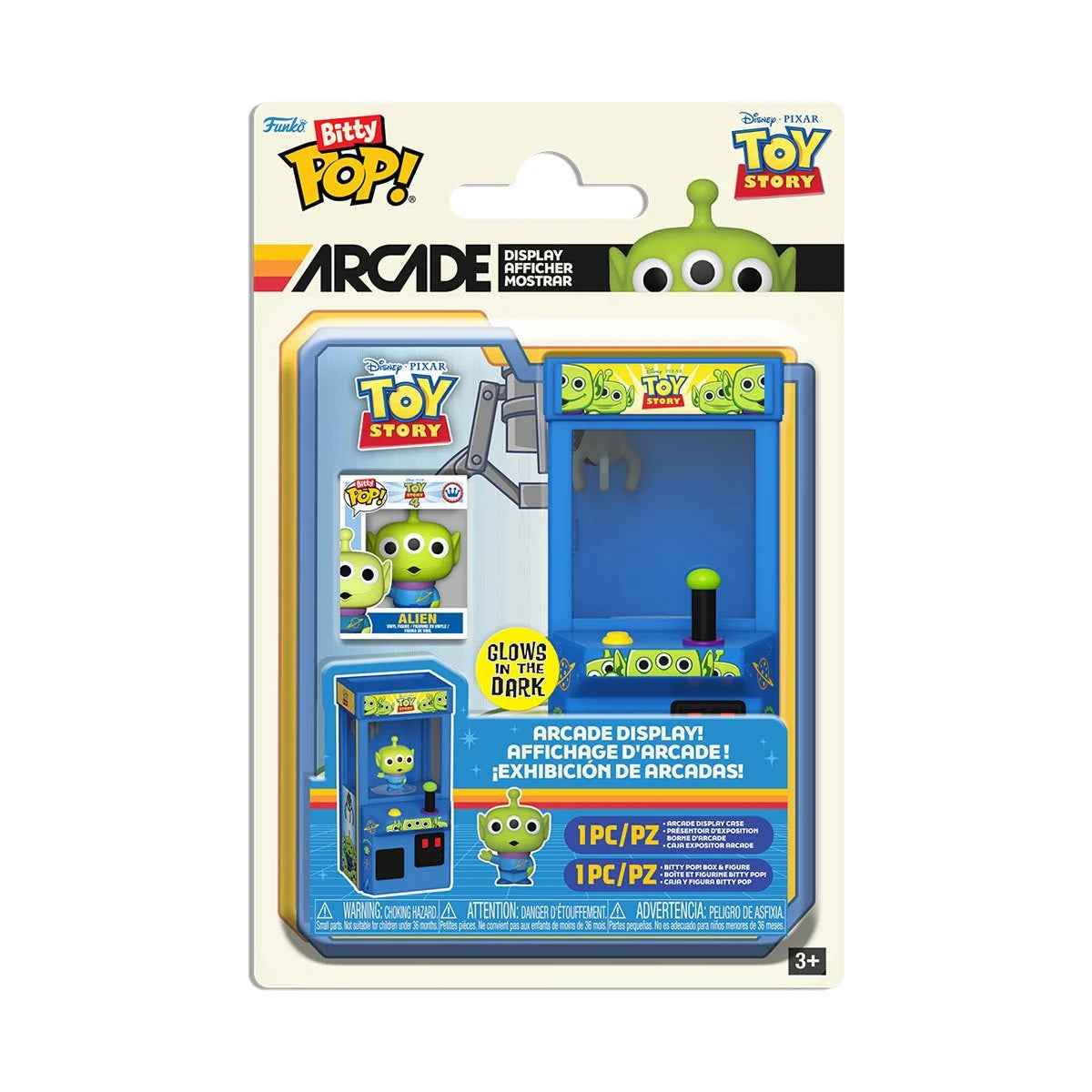 Funko Pop Bitty Arcade Toy Story Alien Claw Glow-in-the-Dark 8-Bit