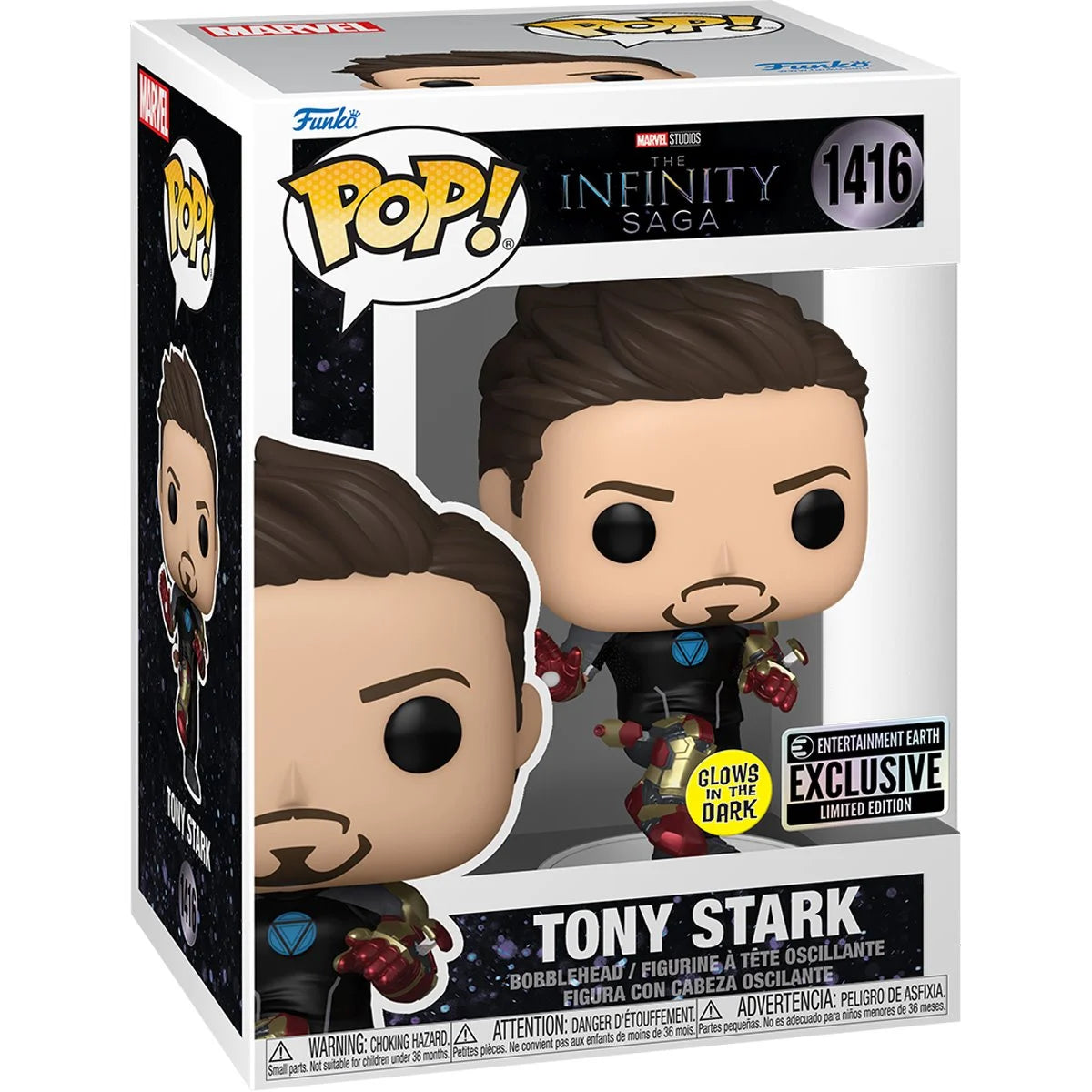 Funko Pop Infinity Saga: Tony Stark Glow-in-the-Dark- Entertainment Earth Exclusive (1416)