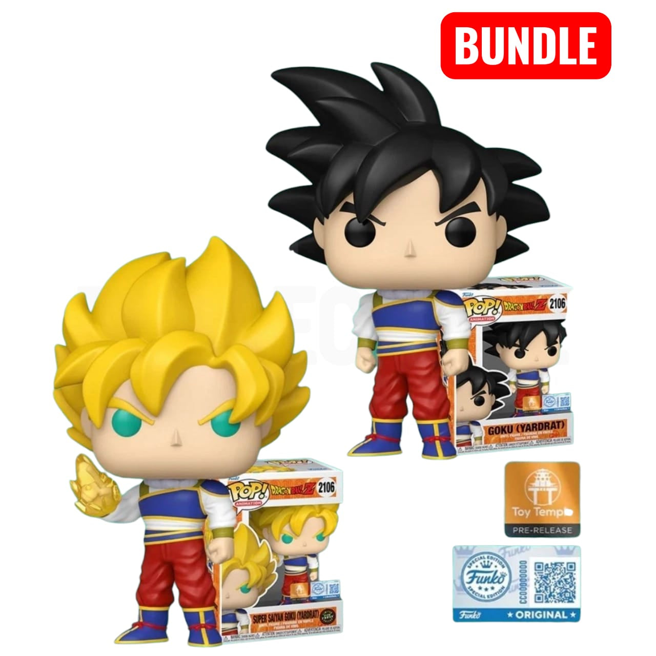 Funko Pop Dragon Ball Z: Bundle Goku Yardrat w/ Chase - Toys Temple Exclusive Sticker PR (2106)