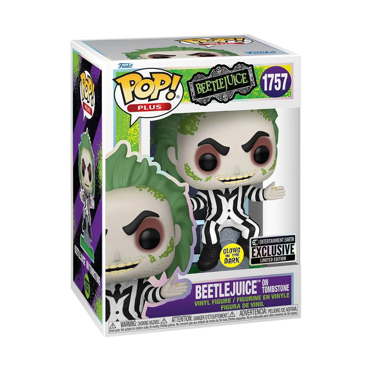 Funko Pop Plus Beetlejuice: Beetlejuice on Tombstone Glow-in-the-Dark - Entertainment Earth Exclusive (1757)