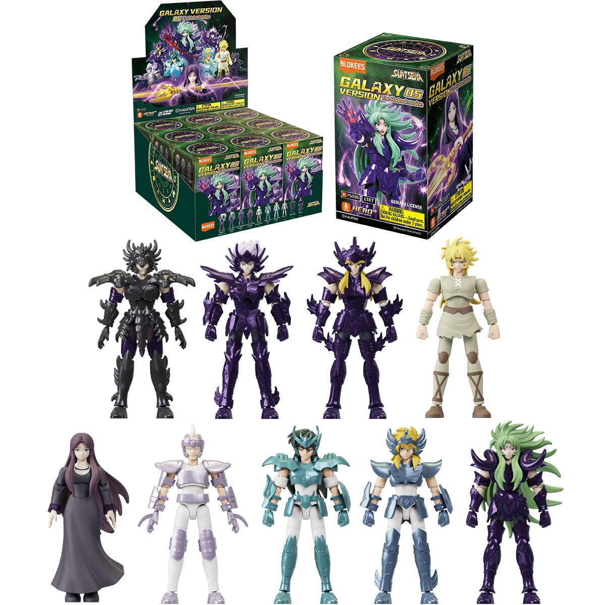 PREVENTA Blokees Galaxy Version Saint Seiya: 05 The Hades Invasion - Caja Completa (9 Piezas)