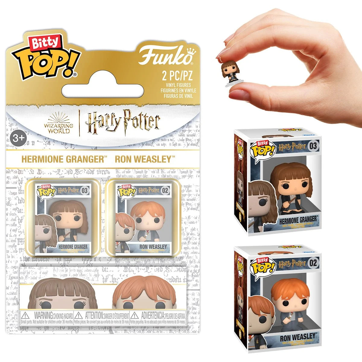 Funko Pop Bitty 2-pack Harry Potter: Ron Weasley & Hermione Granger