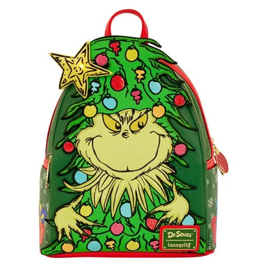 Loungefly Dr. Seuss Grinch Holiday Tree Light-Up Mini-Backpack