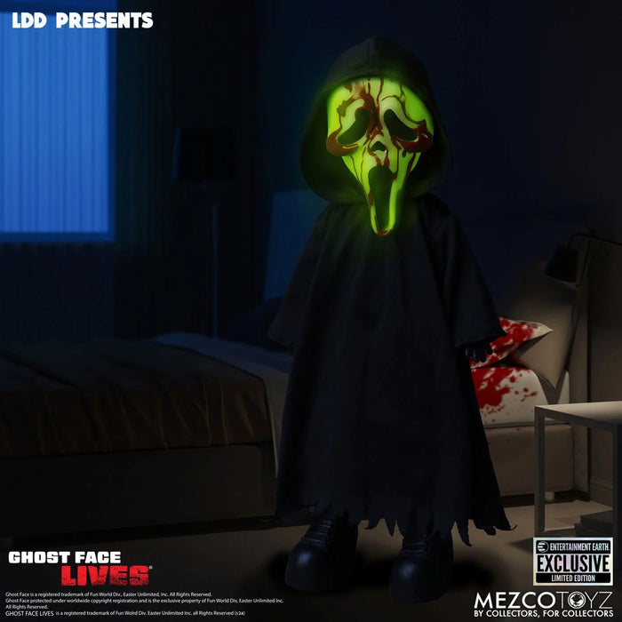 Mezco Toyz Living Dead Dolls Ghost Face Bloody Glow-in-the-Dark - Entertainment Earth Exclusive