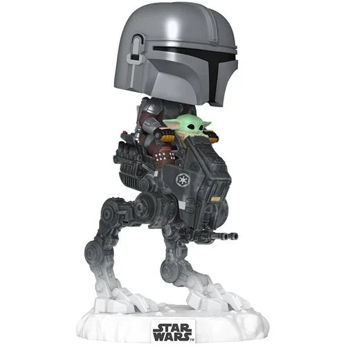 Funko Pop Rides Deluxe Star Wars: The Mandalorian and Grogu: Mandalorian with Grogu in Imperial Remnant AT-RT (837)