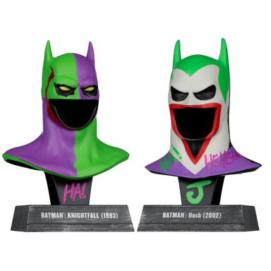McFarlane DC Multiverse Batman: Batman Knightfall and Hush Jokerized Gold Label 2-Pack 1:3 Scale Cowl Replicas