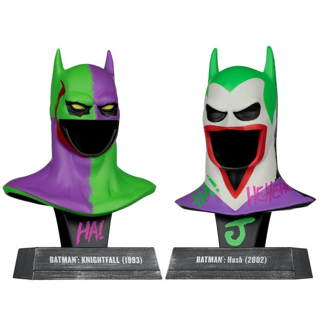 McFarlane DC Multiverse Batman: Batman Knightfall and Hush Jokerized Gold Label 2-Pack 1:3 Scale Cowl Replicas
