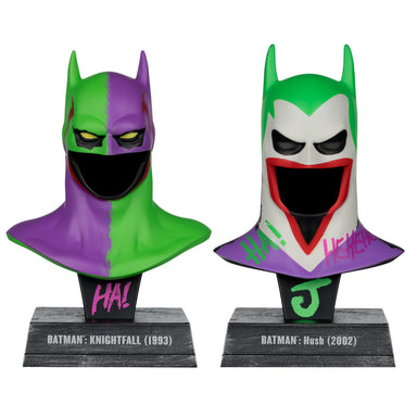 McFarlane DC Multiverse Batman: Batman Knightfall and Hush Jokerized Gold Label 2-Pack 1:3 Scale Cowl Replicas
