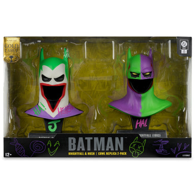 McFarlane DC Multiverse Batman: Batman Knightfall and Hush Jokerized Gold Label 2-Pack 1:3 Scale Cowl Replicas