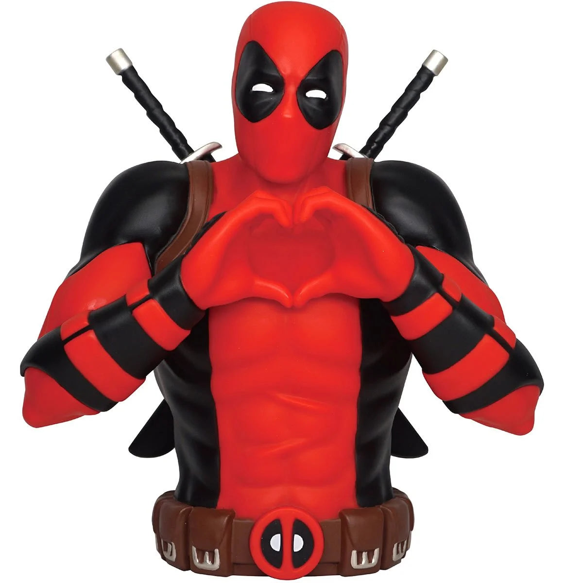 Monogram Deadpool with Hand Heart Symbol PVC Bust Bank