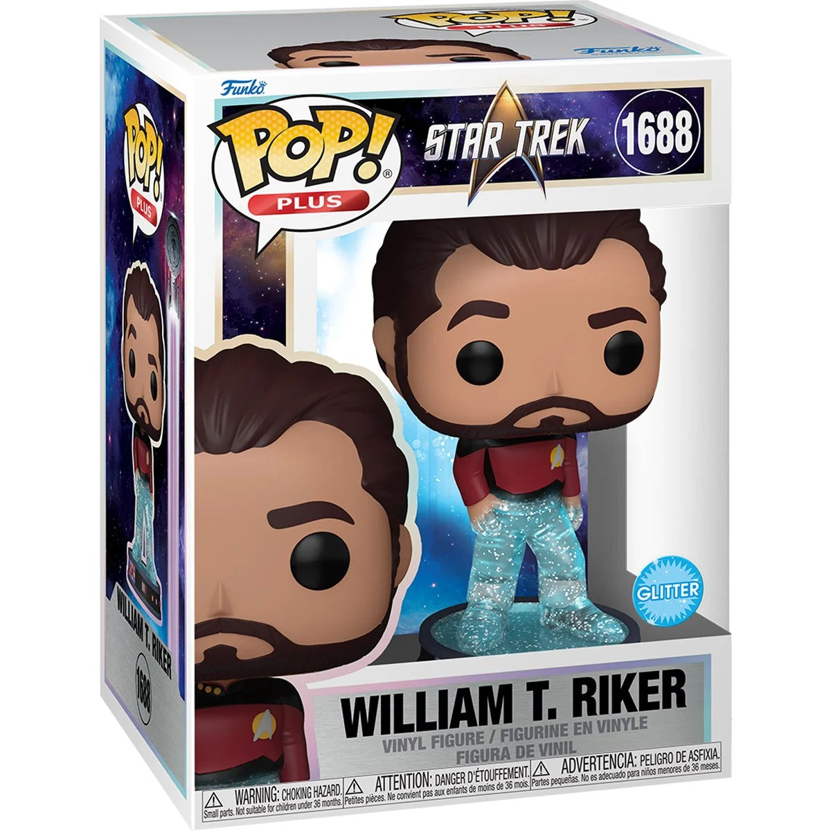 Funko Pop Plus Star Trek: William T. Riker in Transporter - Glitter (1688)
