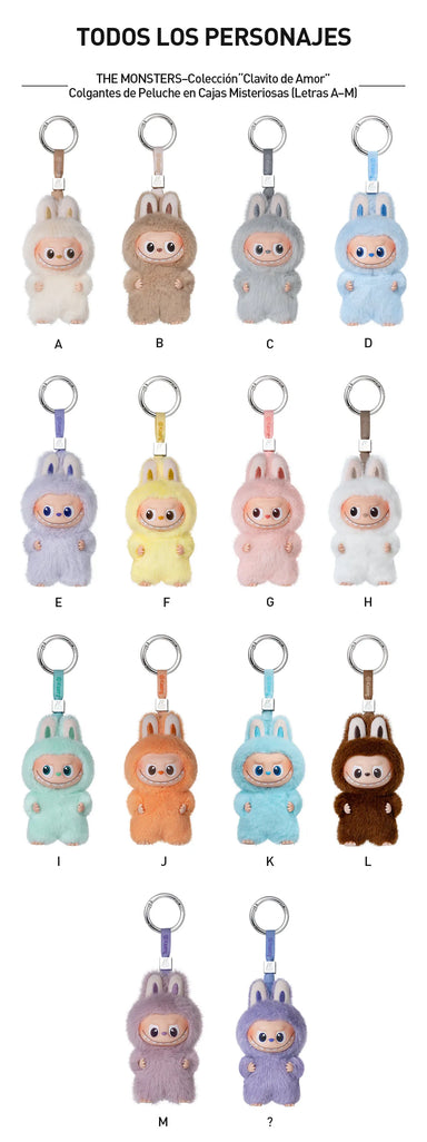 POP MART: The Monsters: Pin For Love Series Vinyl Plush Keychain Blind Box (Letters A-M)