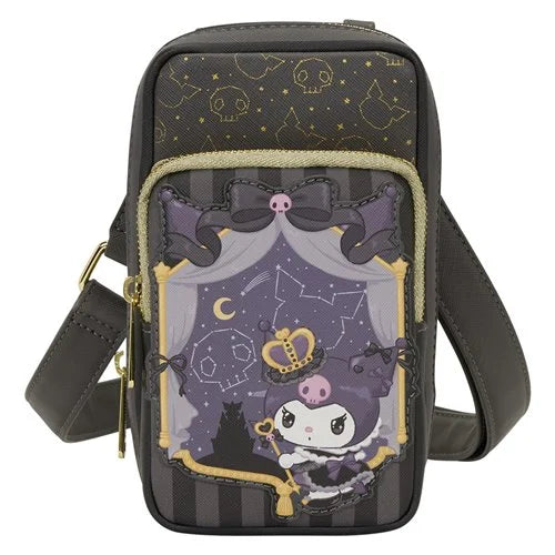 Loungefly Sanrio Kuromi 20th Anniversary Cell Phone Crossbody Bag with Coin Bag