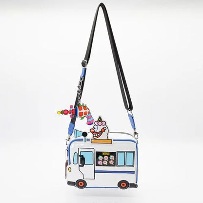 Whatever! Killer Klowns From Outer Space Jojo's Ice Cream Truck Crossbody Bag with Ray Gun Charm