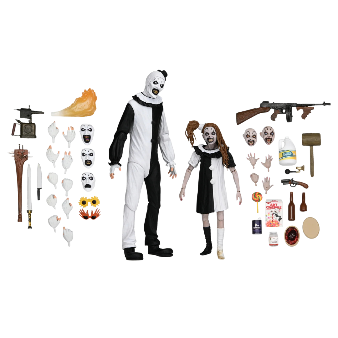 PREVENTA NECA Terrifier 2: Ultimate Art the Clown and The Little Pale Girl 7" Scale Action Figure 2-Pack