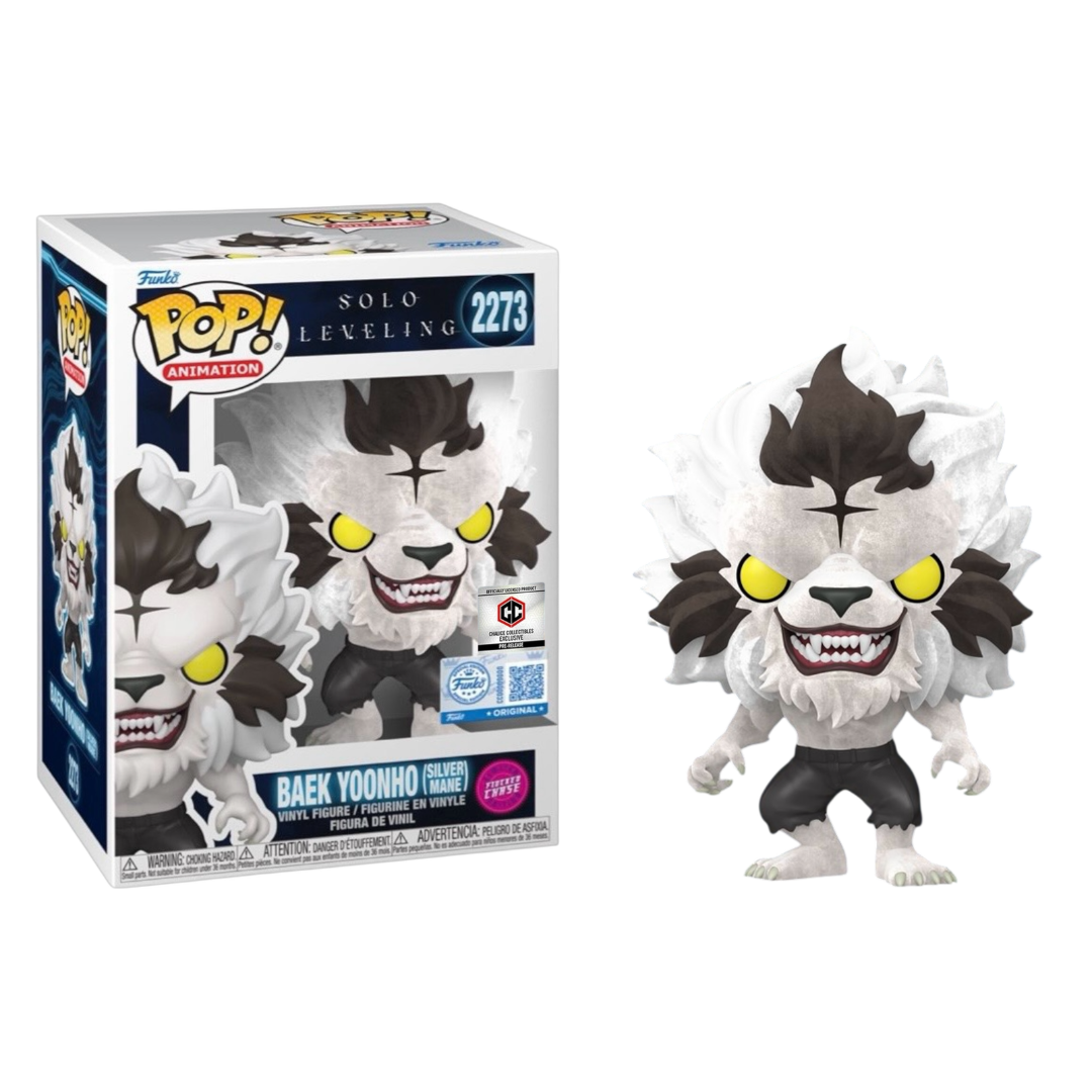 Funko Pop Solo Leveling S2: Bundle Baek Yoonho Silver w/Chase - Chalice Exclusive Sticker PR (2273)