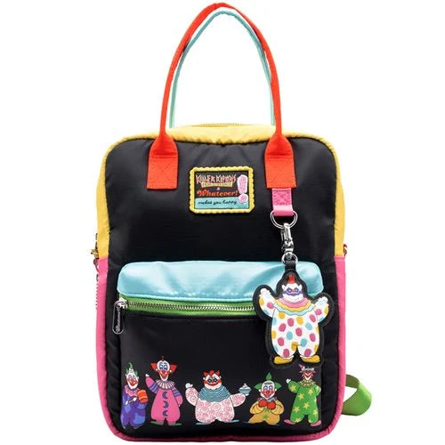 Whatever! Killer Klowns From Outer Space Reversible and Convertible Square Backpack with Fatso Charm