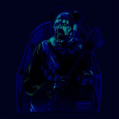 Loungefly Terrifier Art the Clown Blood Splatter Glow-in-the-Dark Mini-Backpack - Entertainment Earth Exclusive