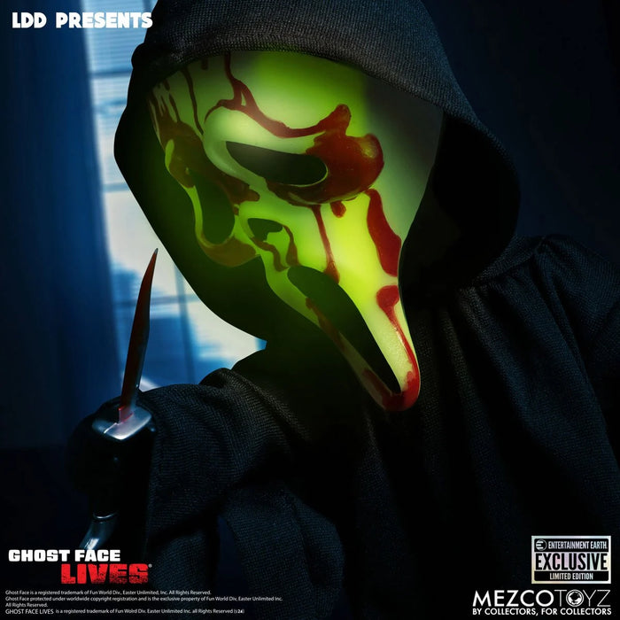 Mezco Toyz Living Dead Dolls Ghost Face Bloody Glow-in-the-Dark - Entertainment Earth Exclusive