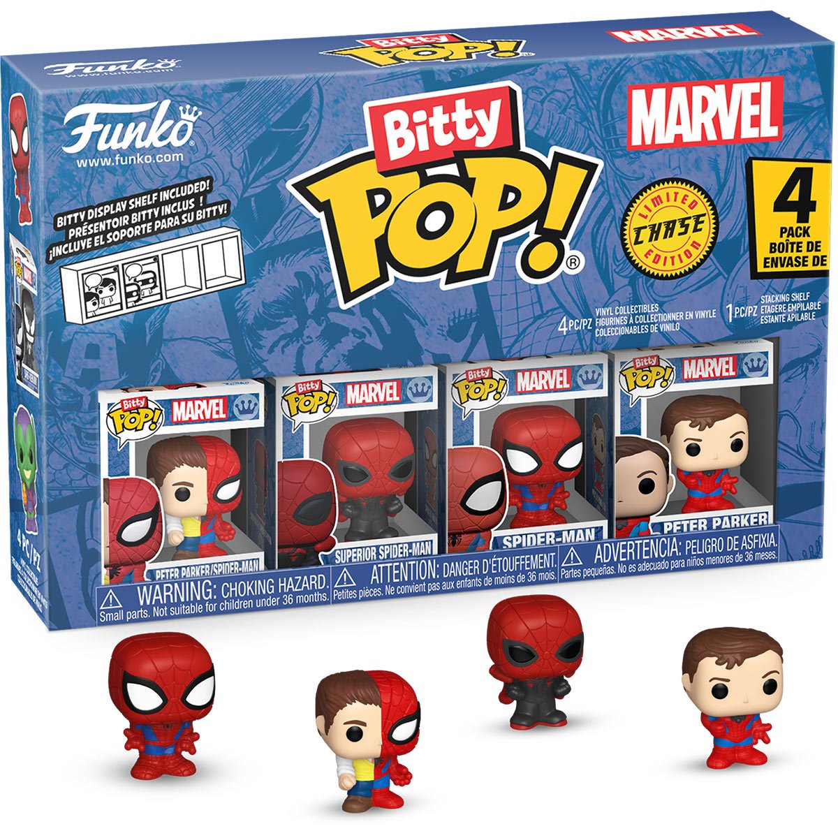 Funko Pop Bitty Spider-Man: Spider-Man Peter Parker 4-pack