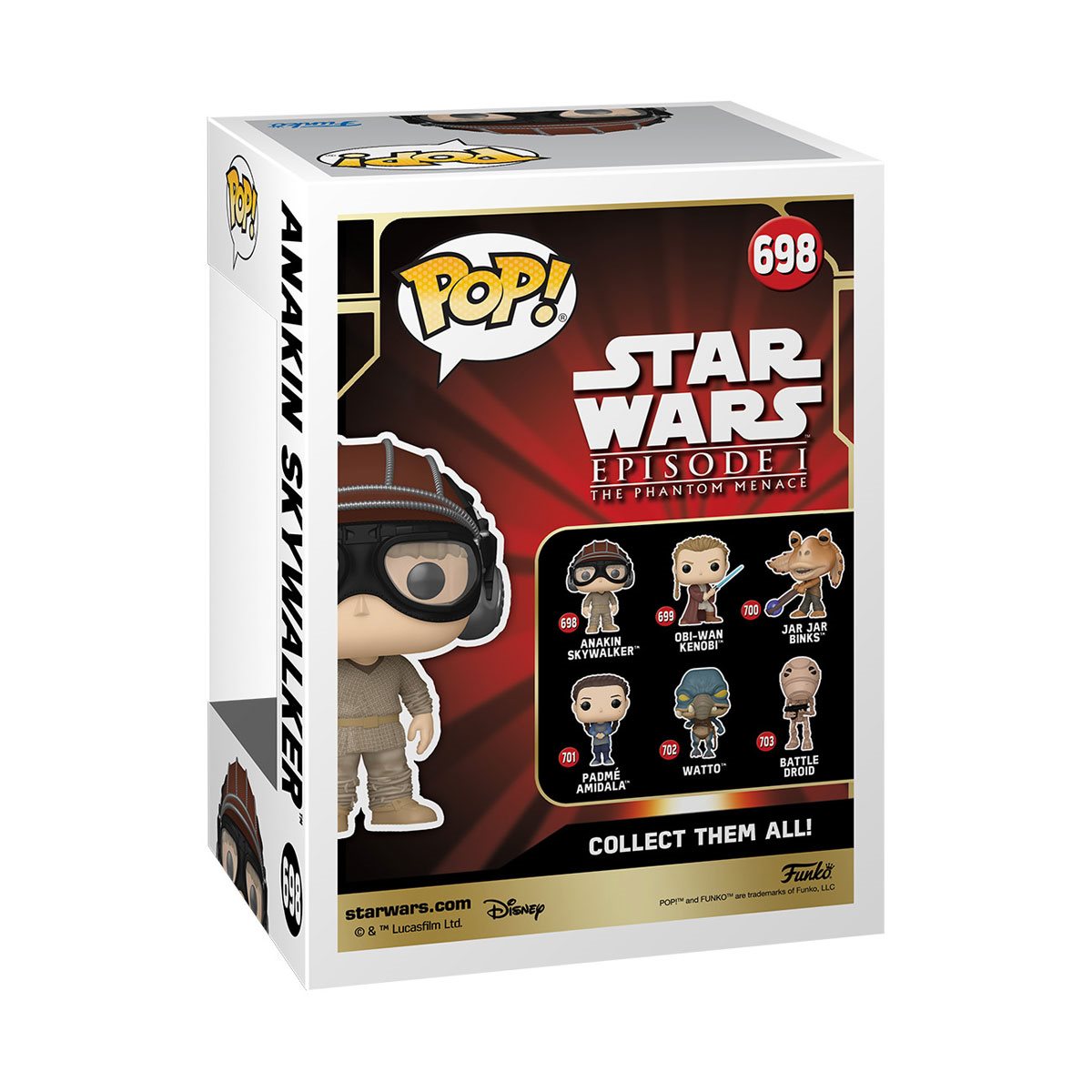 Funko Pop Star Wars Episode I - The Phantom Menace: Anakin Skywalker with Helmet (698)