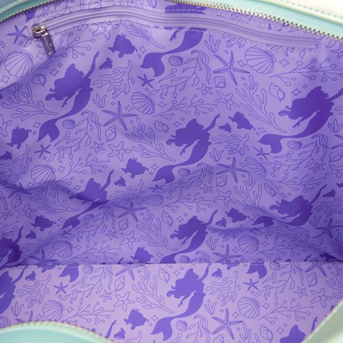 Loungefly The Little Mermaid Ariel, Flounder, and Sebastian Tote Bag with Coin Bag
