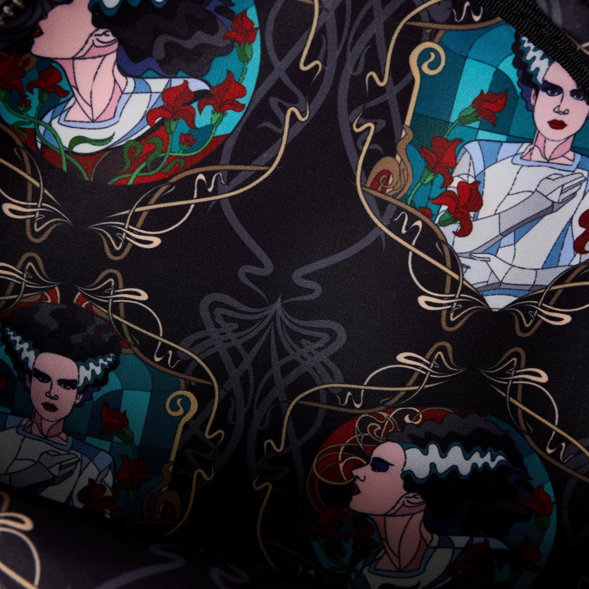 Loungefly Universal Monsters Bride of Frankenstein Stained Glass Crossbody Purse