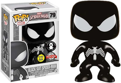 Funko Pop Marvel Spider-Man: Black Suit Spider-Man Glows in The Dark - Special Edition (79)