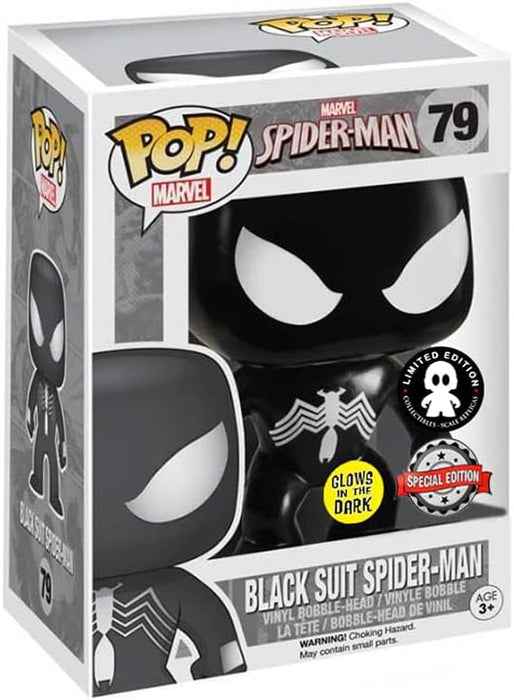 Funko Pop Marvel Spider-Man: Black Suit Spider-Man Glows in The Dark - Special Edition (79)