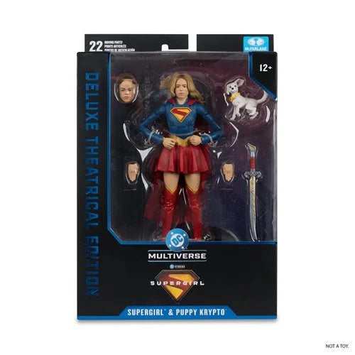PREVENTA McFarlane DC Multiverse Deluxe Theatrical Edition Wave 4 Supergirl Movie Supergirl and Baby Krypto 7-Inch Scale Action Figure