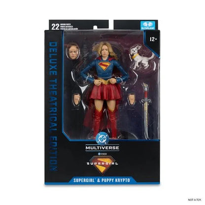 PREVENTA McFarlane DC Multiverse Deluxe Theatrical Edition Wave 4 Supergirl Movie Supergirl and Baby Krypto 7-Inch Scale Action Figure