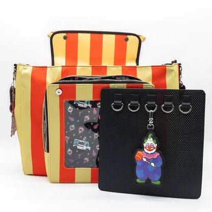 Whatever! Killer Klowns From Outer Space Padded Pin Trading Tent Crossbody Bag with Jumbo Charm