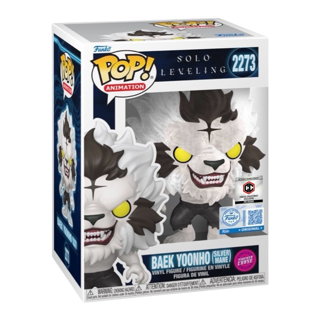 Funko Pop Solo Leveling S2: Bundle Baek Yoonho Silver w/Chase - Chalice Exclusive Sticker PR (2273)