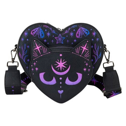 Loungefly Neon Cat Figural Heart Crossbody Bag