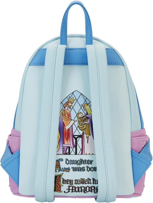 Loungefly Sleeping Beauty Castle Three Good Fairies Stained Glass Mini Backpack