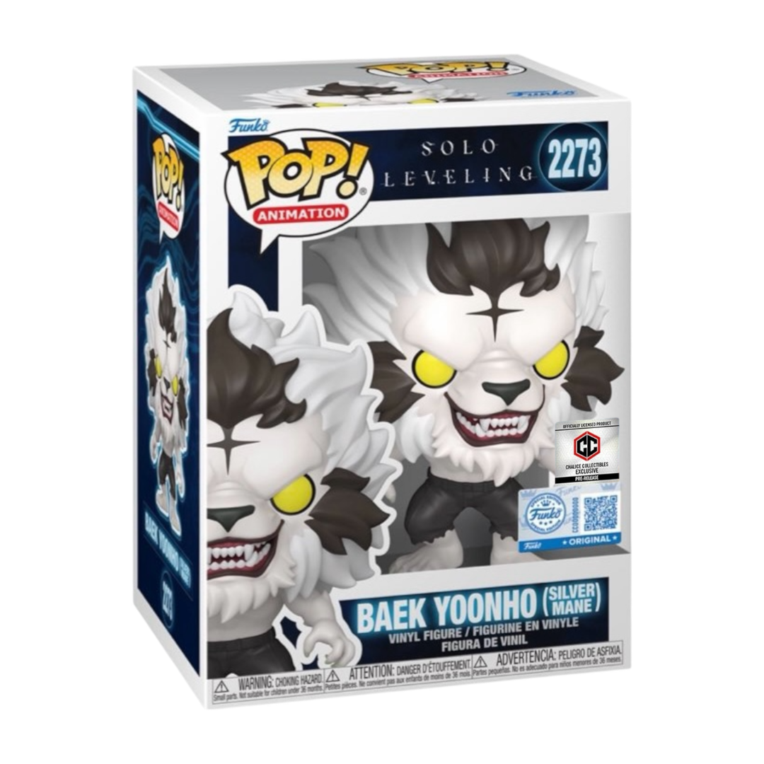 Funko Pop Solo Leveling S2: Bundle Baek Yoonho Silver w/Chase - Chalice Exclusive Sticker PR (2273)