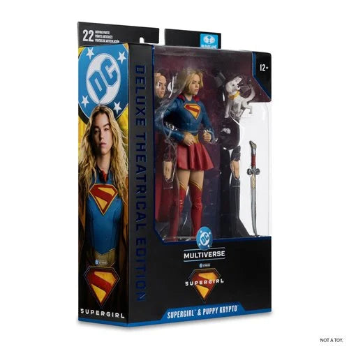 PREVENTA McFarlane DC Multiverse Deluxe Theatrical Edition Wave 4 Supergirl Movie Supergirl and Baby Krypto 7-Inch Scale Action Figure