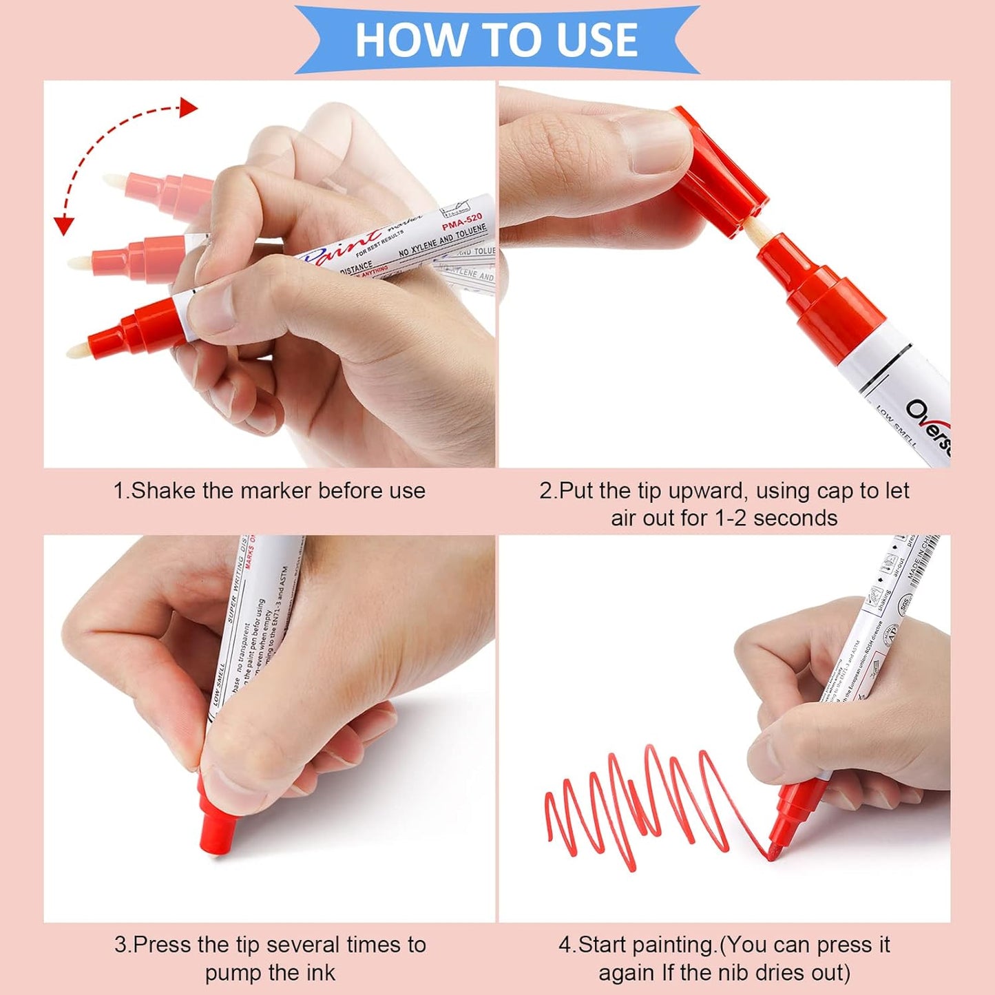 OVERSEAS Marcador de Pintura Base Aceite Punto Mediano - Individual