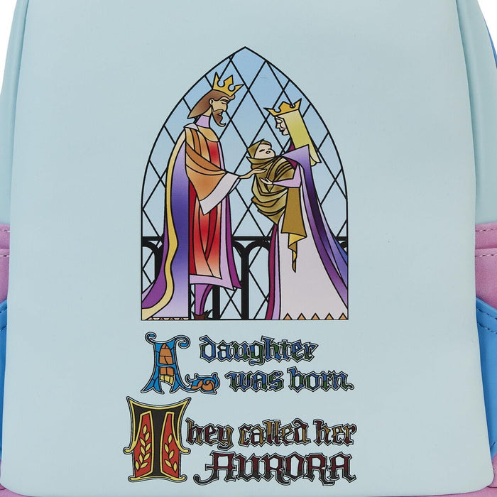 Loungefly Sleeping Beauty Castle Three Good Fairies Stained Glass Mini Backpack