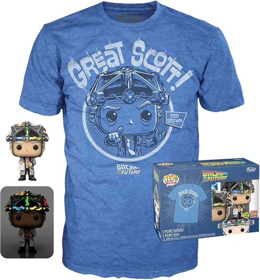 Funko Pop Back to the Future: Doc With Helmet Glows-in-the-Dark + Tee shirt (959)