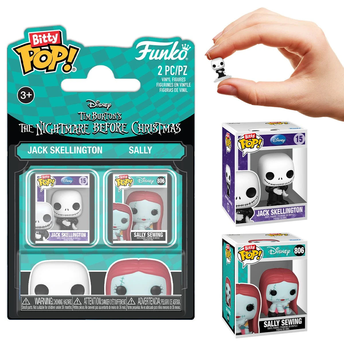 Funko Pop Bitty 2-pack The Nightmare Before Christmas: Jack Skellington & Sally Sewing