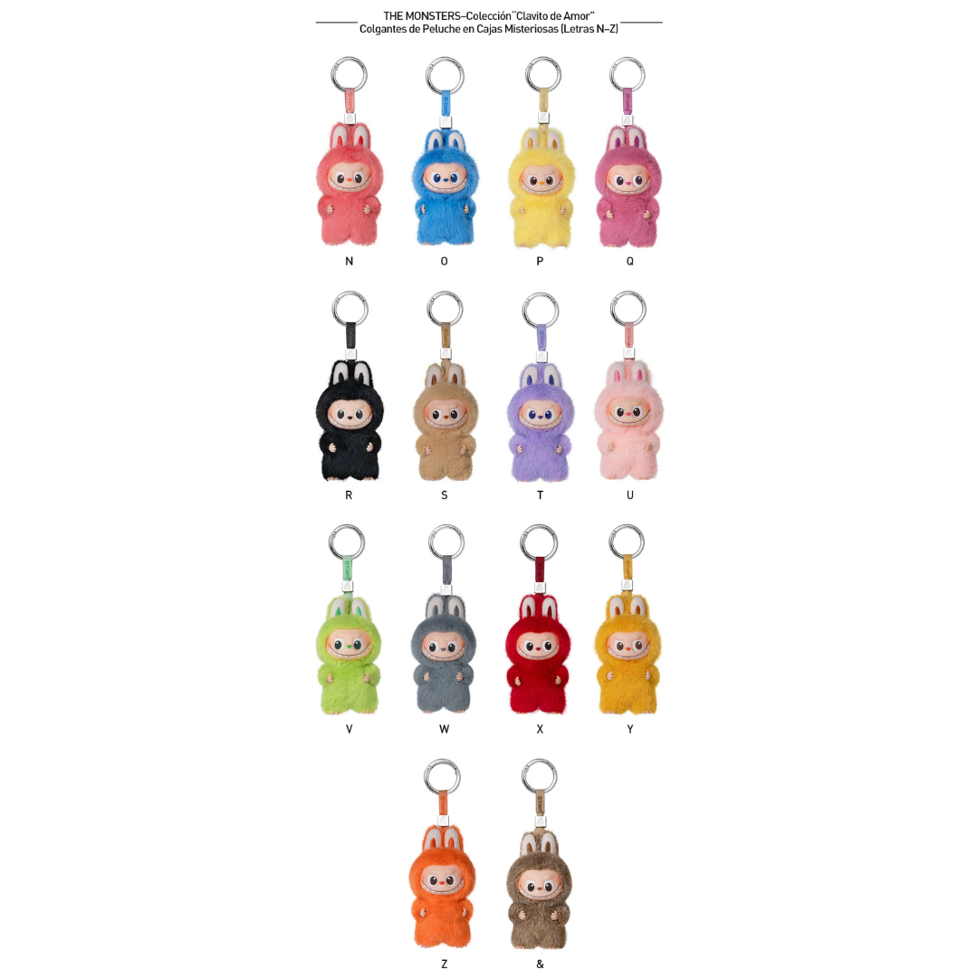 POP MART: The Monsters: Pin For Love Series Vinyl Plush Keychain Blind Box (Letters N-Z)