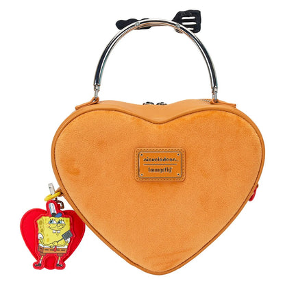Loungefly Spongebob Squarepants Heart Krabby Patty Plush Crossbody Bag