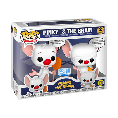 Funko Pop 2-Pack Pinky and The Brain:Pinky & The Brain Glows-In-The-Dark - Exclusive