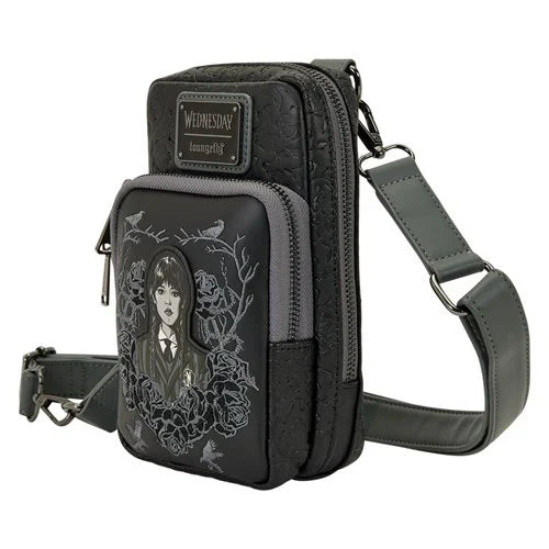 Loungefly Wednesday Cell Phone Crossbody Bag with Coin Bag