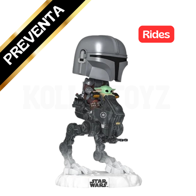PREVENTA Funko Pop Rides Deluxe Star Wars: The Mandalorian and Grogu: Mandalorian with Grogu in Imperial Remnant AT-RT (837)